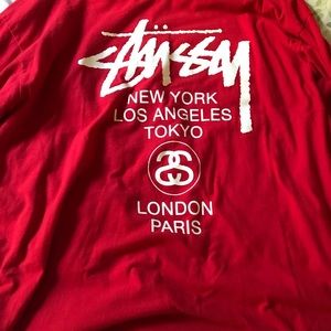 Stussy red long sleeve